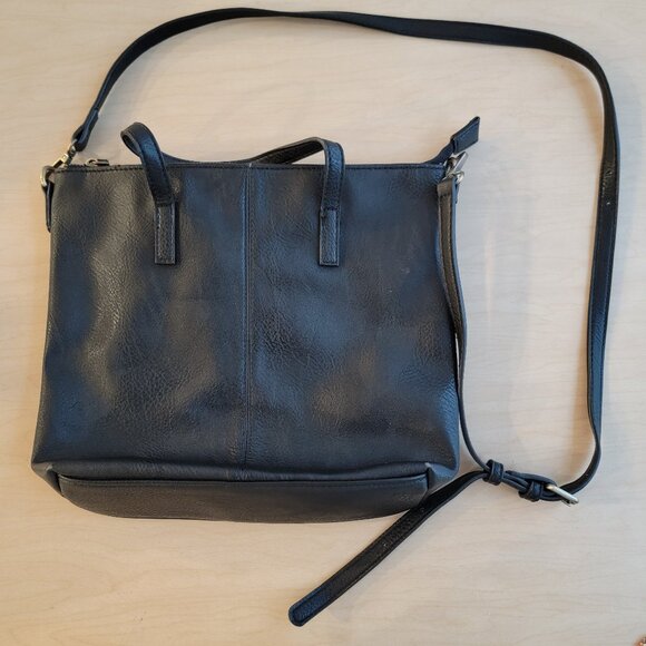 Joy Black Shoulder Purse with Floral Inside - Picture 2 of 6